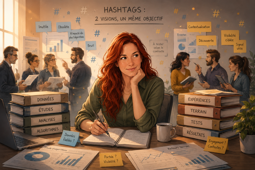 Hashtags LinkedIn : une rĂ©dactrice web compare donnĂ©es, Ă©tudes et expĂ©riences terrain afin dâanalyser la place des hashtags dans une stratĂ©gie de contenu professionnelle.